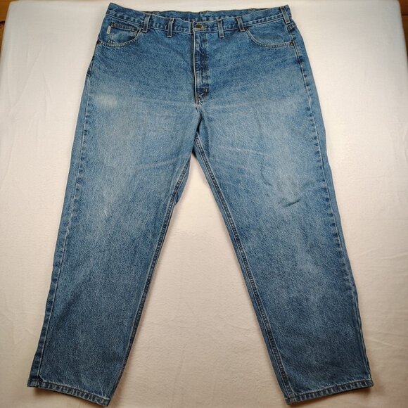 Carhartt Relaxed Fit Medium Wash Denim Jeans Men 48 x 30